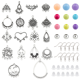 CHGCRAFT DIY Chandelier Earrings Makings Kit, Including Alloy Links, Acrylic Beads, Brass Earring Hooks, Plastic Ear Nuts