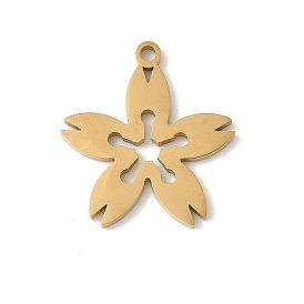 304 подвески из нержавеющей стали, цветочный шарм, лазерная резка, ионное покрытие (ip)