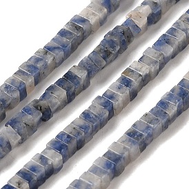 Natural Blue Spot Jasper Beads Strands, Square