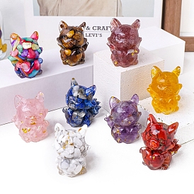 Natural Gemstone Sculpture Display Decorations, or Home Office Desktop Decoration, Fox