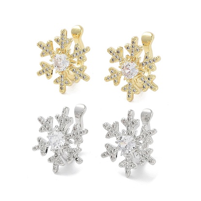 Покрытие стойки латунь микро-паве зажимное кольцо из циркония, без кадмия и без свинца, долговечный, снежинка