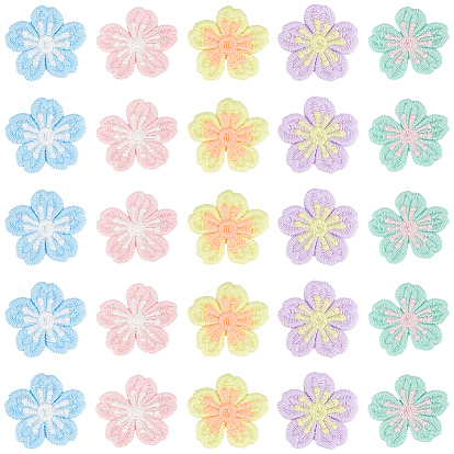 50шт. 5цвета полиэстеровые аппликации, пришиваем заплатки из фетра, костюм украшение аксессуары, цветок