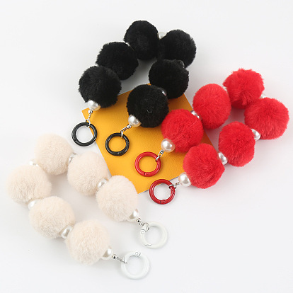 Fluffy Ball Phone Chain, DIY Ball Chain Mobile Hanging Decoration Accessory