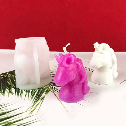 3D Unicorn Shape DIY Silicone Candle Molds, for Scented Candle Making