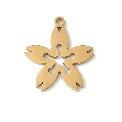 304 подвески из нержавеющей стали, цветочный шарм, лазерная резка, ионное покрытие (ip)