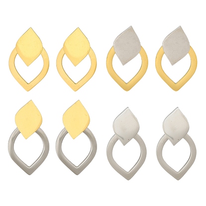 304 серьги-гвоздики-капли из нержавеющей стали