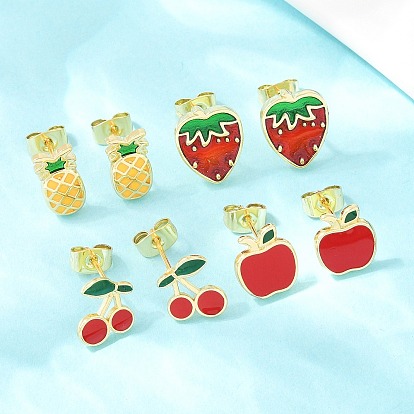 Серьги-гвоздики из латуни, стойки покрытие, без кадмия и без свинца, долговечный, золотые