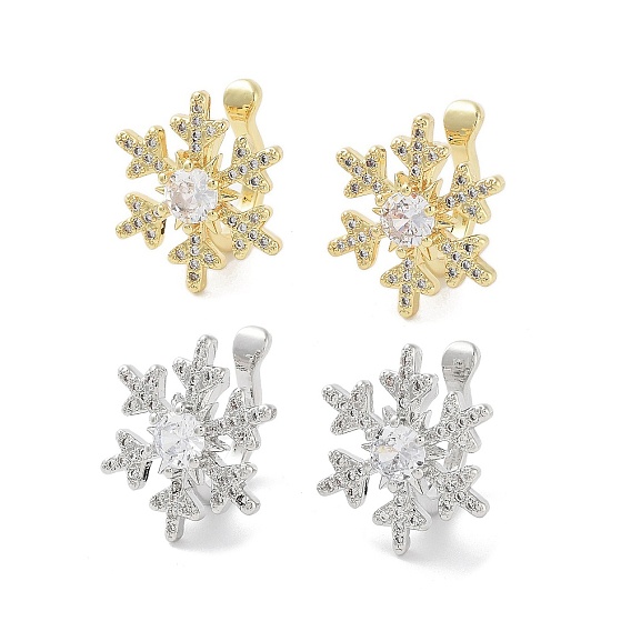 Покрытие стойки латунь микро-паве зажимное кольцо из циркония, без кадмия и без свинца, долговечный, снежинка