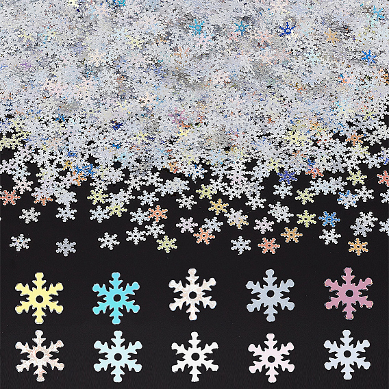 Ahademaker 10 сумки 10 цвета снежинки пластиковые блестки/блестки бусины, для поделок ремесел, Аксессуары для орнаментов