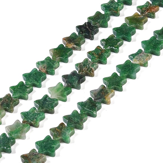 Natural African Jade Beads Strands, Star