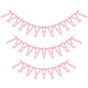 3Pcs 3 Styles Polyester Bowknot Hanging Banner, for Party Decor