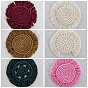 Cotton Macrame Cup Mats, Handmade Braided Tassel Coaster, Round