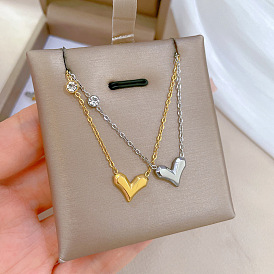 Minimalist Gold Necklace for Women, Heart-shaped Zirconium Stone - Lock Collar Accessory.