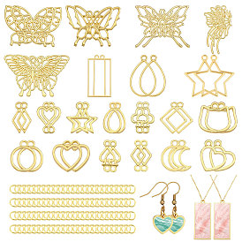 Наборы для изготовления ювелирных изделий своими руками, включая подвески из сплава с открытой задней частью и подвески-соединители, разнообразные