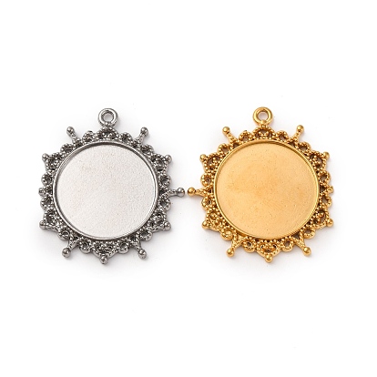 304 Настройки кабошон из нержавеющей стали кулон, плоско-круглые