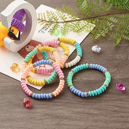 Bracelet extensible fait main de perles d'argile polymère pour enfant