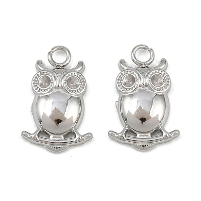 304 Параметры нержавеющей стали сова кулон горный хрусталь, без свинца, без кадмии и без никеля