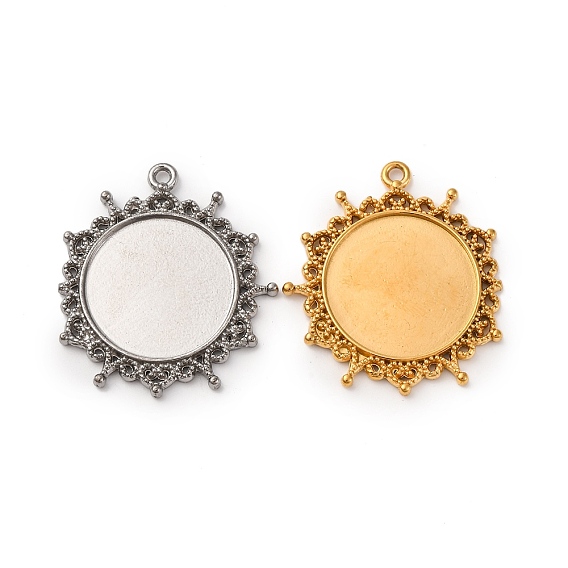 304 Настройки кабошон из нержавеющей стали кулон, плоско-круглые