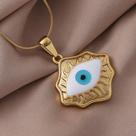 316 эмалированные ожерелья с подвесками от сглаза из хирургической нержавеющей стали для женщин, золотые