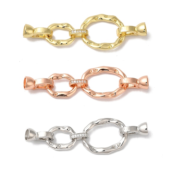 Реечное покрытие латунь микро паве прозрачный кубический цирконий складные застежки, без кадмия и без свинца, долговечный