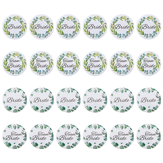 24 piezas 4 estilos de broches redondos planos de hierro para bodas