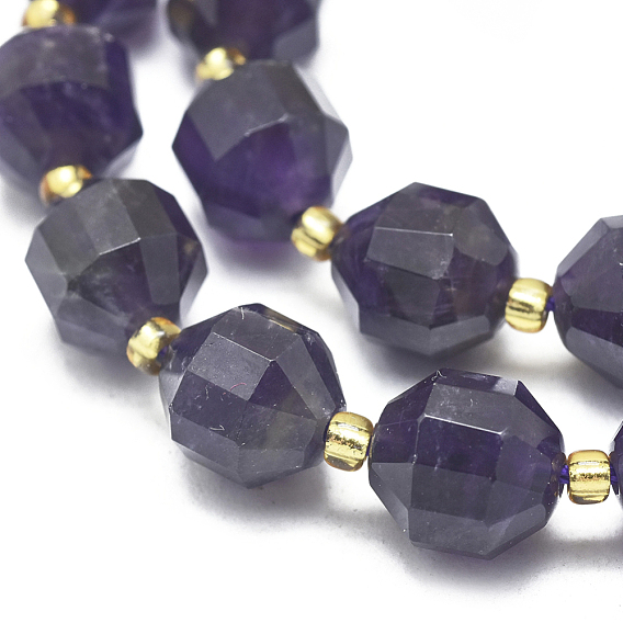 Natural Amethyst Beads Strands, Faceted, Round