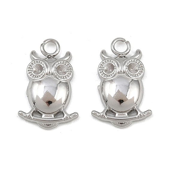 304 Параметры нержавеющей стали сова кулон горный хрусталь, без свинца, без кадмии и без никеля