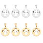 Pendentifs en acier inoxydable, creux, polissage manuel, plat rond avec l'ange