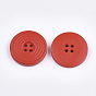 Painted Wooden Buttons, 4-Hole, Flat Round