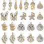 24Pcs 12 Styles Alloy Crystal Rhinestone Pendants, Ocean Theme Charms
