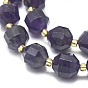 Natural Amethyst Beads Strands, Faceted, Round