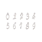 100Pcs Tibetan Style Alloy Pendant Sets, Including Number 0~9