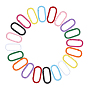 20Pcs 10 Colors Alloy Spring Gate Rings, Oval