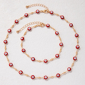 Minimalist Eye Ball Bead Necklace - Simple, Personalized, Unisex - Light Luxury, Niche.