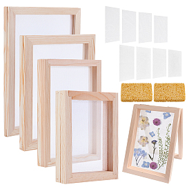 Изготовление деревянной бумаги, рама для формования бумаги, с полиэстеровой и нетканой сетчатой тканью и губчатой чистящей подушечкой.