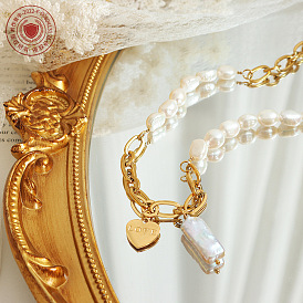 Fashionable Pearl Heart Pendant Necklace - Autumn/Winter Trendy Design, Clavicle Chain Jewelry.