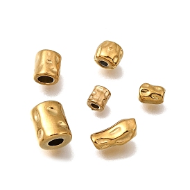 Рифленые 304 разделительные бусины из нержавеющей стали, ионное покрытие (ip), реальный 18 k позолоченный