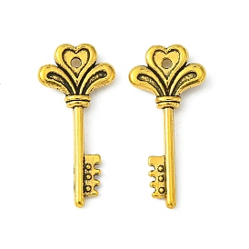 Tibetan Style Alloy Pendants, Lead Free and Cadmium Free,Skeleton Key, 29x14x3mm, hole: 2mm