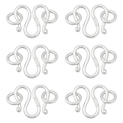 925 стерлингового серебра S-крюк пряжки, с целью перехода в кольце, компоненты разъема для изготовления ювелирных изделий