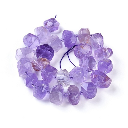 Natural Amethyst Beads Strands, Faceted, Nuggets