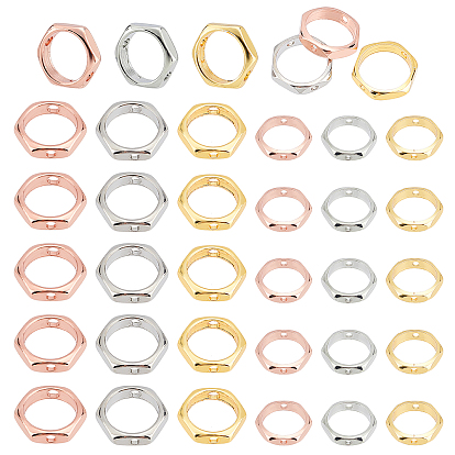 60шт 6 стиль латунная рамка для бусин, шестиугольник