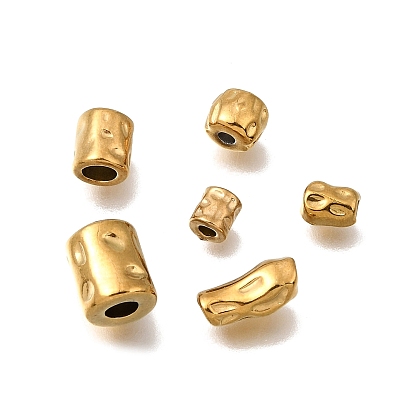 Рифленые 304 разделительные бусины из нержавеющей стали, ионное покрытие (ip), реальный 18 k позолоченный