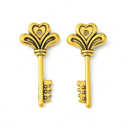 Tibetan Style Alloy Pendants, Lead Free and Cadmium Free,Skeleton Key, 29x14x3mm, hole: 2mm