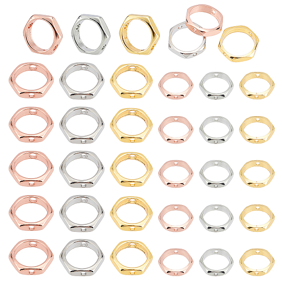 60шт 6 стиль латунная рамка для бусин, шестиугольник