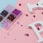 DIY Purple Series Jewelry Making Kits, 620Pcs Glass Seed Round & Rondelle Beads, 80Pcs Imitation Austrian Crystal Bicone Beads, 20Pcs Teardrop Glass Charms, Test Tube, Needles, Elastic Crystal Thread