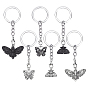 24шт. 6 стили готический сплав брелок, с железными кольцами, разнообразные