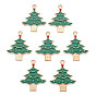 Alloy Enamel Pendants, Cadmium Free & Lead Free, Christmas Trees, Light Gold