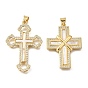 Подвески в форме ракушек из латуни с микропаве и кубическим цирконием, без кадмия и без свинца, крестик