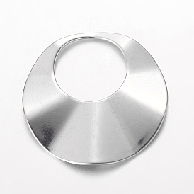 Flat Round 201 Stainless Steel Pendants, 27x1.5mm, Hole: 13mm