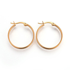 Ion Plating(IP) 304 Stainless Steel Hoop Earrings